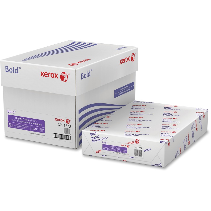 Xerox® Bold Digital™ Printing Paper White 80 lb. Smooth Cover 216 gsm 100 Brightness 18x12 in. 250 Sheets per Ream - Email or call for Bulk Orders!