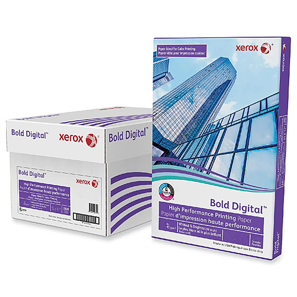 Xerox® Bold Digital™ Printing Paper Bright White 80lb Smooth Cover 216 gsm 100 Brightness 8.5x11 in 250 Sheets per Ream - Email or call for Bulk Orders!