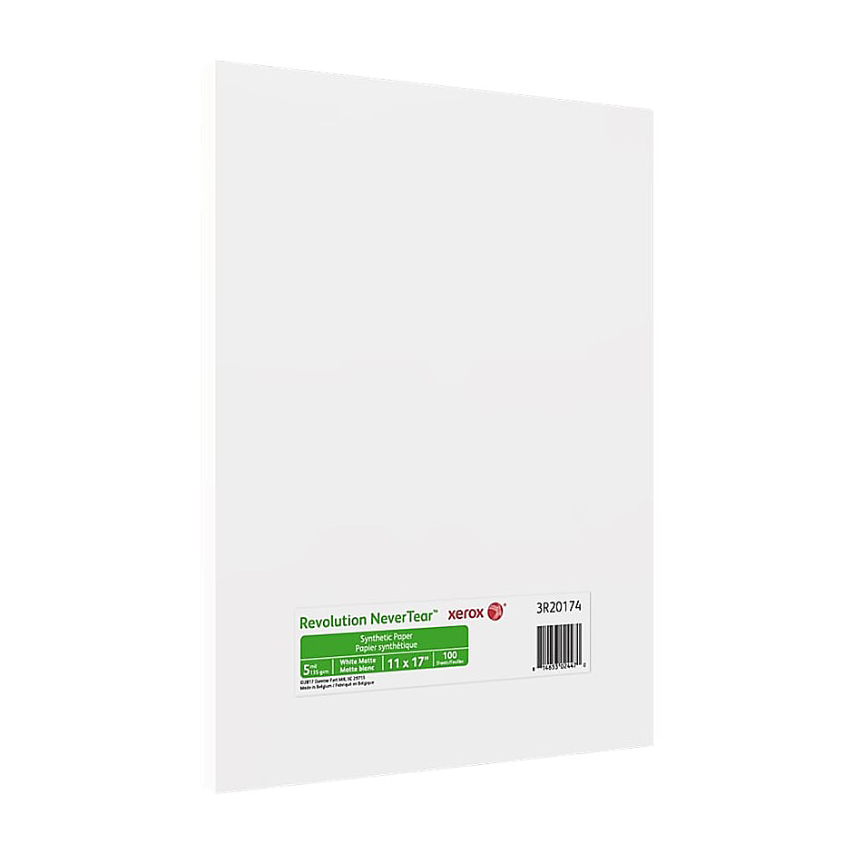 Xerox® Revolution NeverTear™ White 10 Mil Synthetic Matte Paper 12x18 in. 100 Sheet Pack