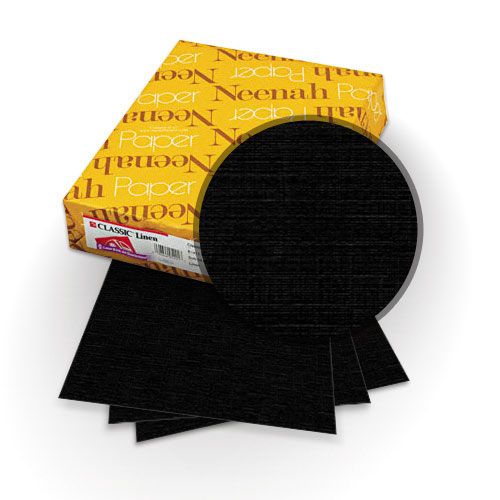 Neenah Paper® Classic Linen Epic Black 80 lb. Linen Cover 8.5x11 in. 250 Sheets per Ream