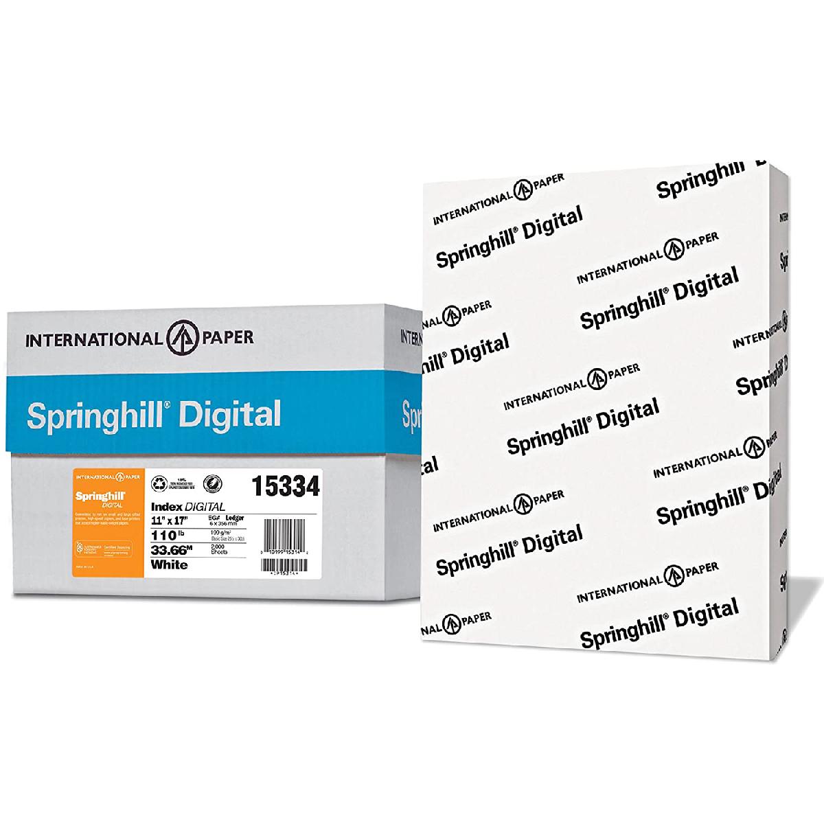Springhill® Digital Index White Card Stock 15300, 110 lbs, 8-1/2 x 11,  White
