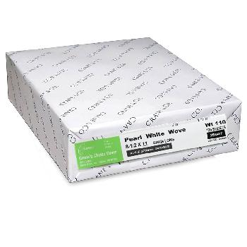 Crane & Co. Crane's Crest® Pearl White Wove 110 lb. Cover 25% Cotton 8.5x11 in. 125/Rm